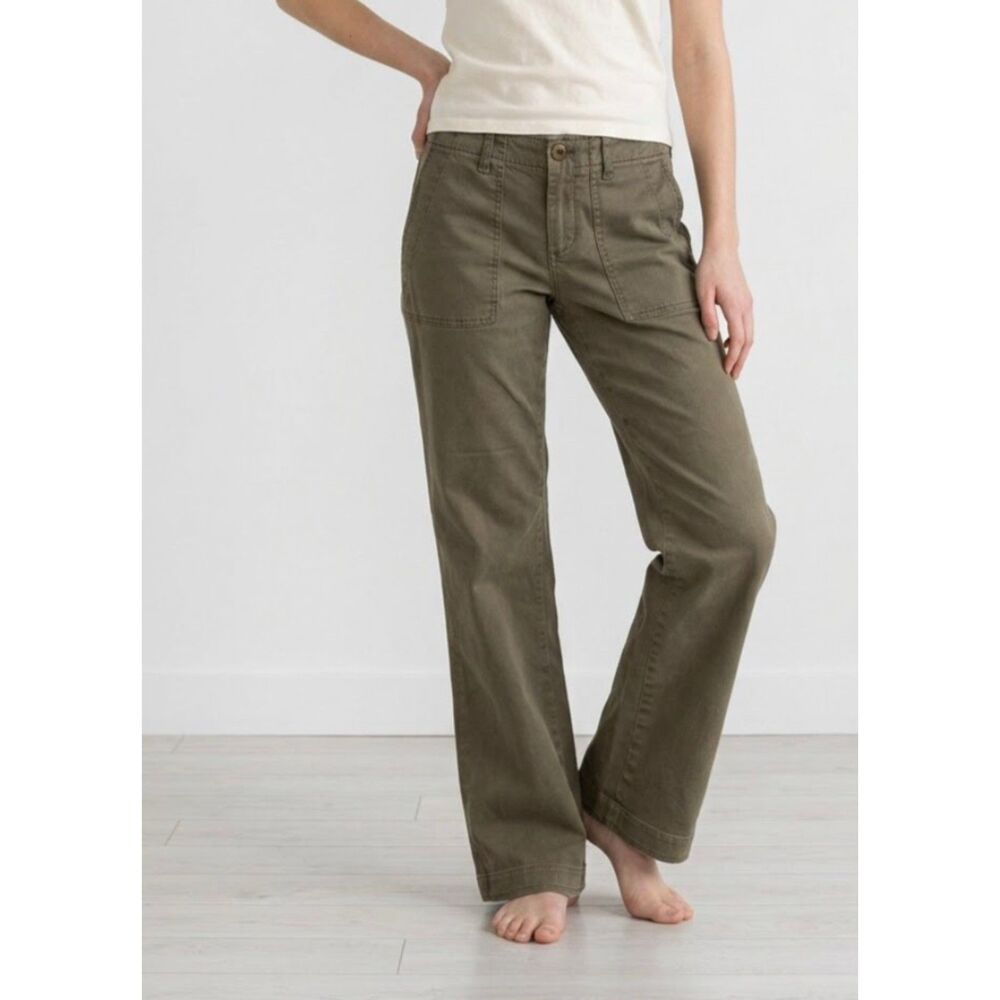 Banana Republic Olive Green Utility Chinos size 0 Petite adjustable waist